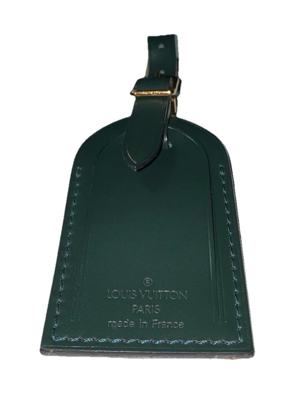 Louis Vuitton Winter Green Name Tag Calfskin Gold-tone Large LN ⭐️